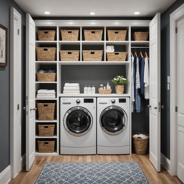 Comment concevoir une buanderie compacte et fonctionnelle dans un placard?